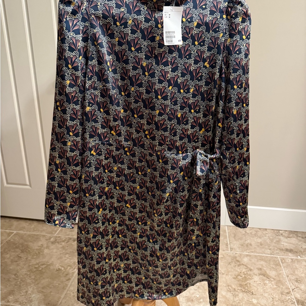 H&M Floral mock neck dress